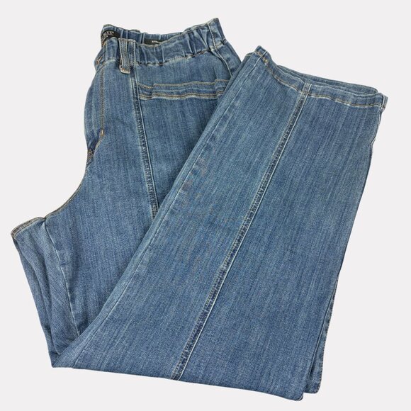 Judy Blue Straight Leg Elastic Waist Jeans Womens 16W/18W Blue Front Seam - Picture 8 of 8